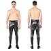 Kapow Meggings Faux Leather Men's Leggings - Fashion Stretch Pants, Rock Star Style for Party & Streetwear, Comfortable Vegan Leather