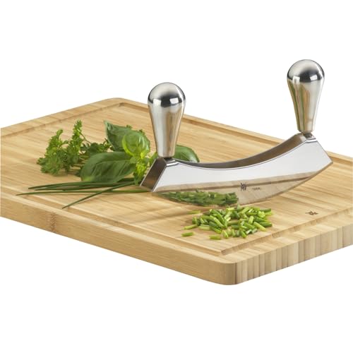 Foto von WMF Kräutermesser Wiegemesser zweischneidig 18 cm, geschmiedeter Spezialklingenstahl, Wiegemesser Kräuter zum feinen Zerkleinern oder Hacken