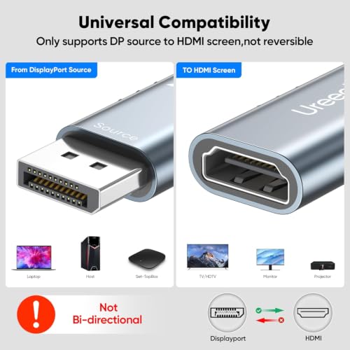 Convertidor DP a HDMI 4K compatible con GPU NVIDIA y ordenadores 3