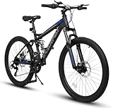 Ecarpat 24 Inch Mountain Bike, Dual Full Suspension Mountain Bike, 21-Speed Disc...