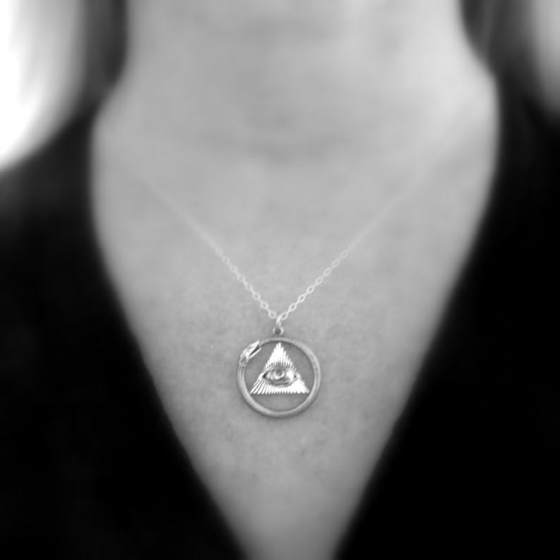 Collier triangle œil de Dieu en argent 925 avec chaîne de 45 cm - 3