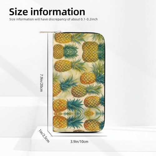 Pineapple Print Womens Wallet, Ladies Credit Card Holder, Phone Wallet Purses, Long Clutch Hand Bag4