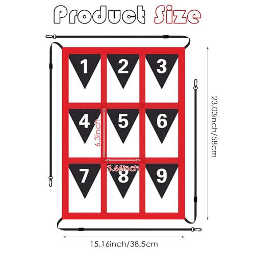 X-Kingsun Strike Zone Target for Baseball Softball Net Numbered Baseball Softball Pitching Target Adjustable Pitcher Accuracy Training for Hitting Batting Catching - Thumbnail 2