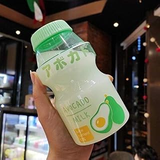 Zonfer 480ml Kawaii Strawberry Water Bottle Portable Leak Proof Transparent Drinking Bottle for Children Girl (randomly)