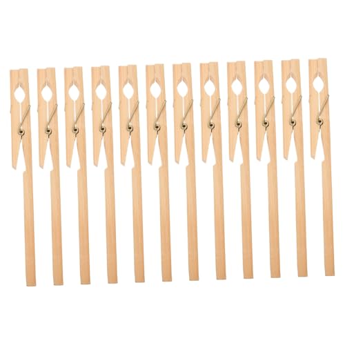 GRIRIW 12個 木製試験管固定クリップ 耐熱性と安定性を備 実験室用テストチューブホルダー 学校化学実験対応