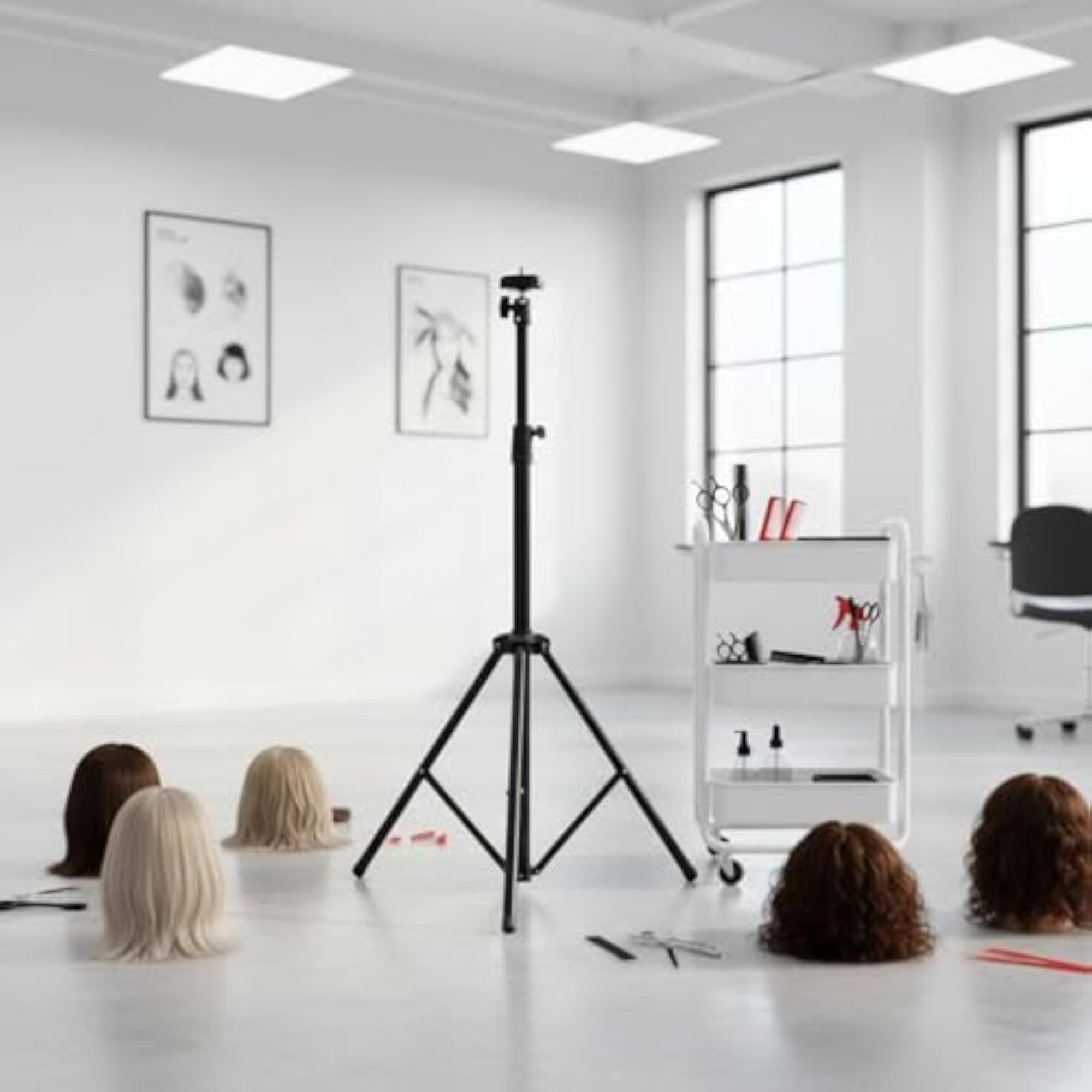 Telescoping Pole Hairpiece Tripod Stand