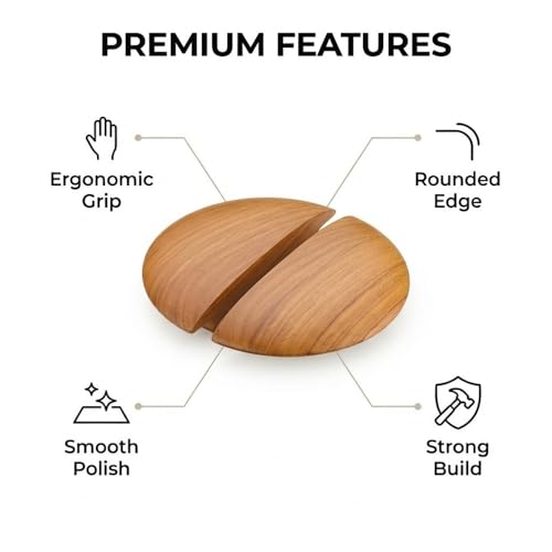 Image of Teak Wood Wooden Wardrobe Handle /Cabinet Handle /Wardrobe Door Pull Handle (8 x 4 Inch) Natural Wood Finish - Model 5034-| 3 Years Warranty |