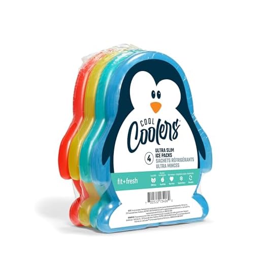 Fit & Fresh, Penguins Cool Coolers Lunch Ice Packs, Set of 4, Multicolored