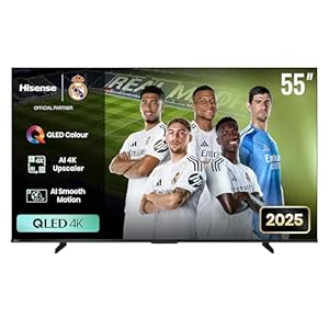 Hisense Smart TV 55" 4K Ultra HD 2025 55A6Q Dolby Vision, HDR 10, Game Mode Plus, Alexa Built-in, VIDAA Voice, DVB-T2/S2 HEVC 10 Tuner, Lativù 4K, 2025 LED