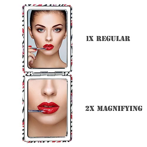 YTZJ Direct Premium Travel Makeup Vanity Mirror for Pocket Handbag Purse Wallet, Magnifying Beauty Compact Mirror for Girls Women, Portable Handheld Cosmetic Mirror Double-Sided Foldable