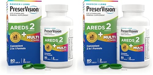 Image of PreserVision AREDS 2 + Multivitamin,#1 Eye Doctor Recommended Brand,2-in-1 Eye Vitamin with Lutein,Zeaxanthin,Zinc,and Vitamin C,D & E,80 Softgels,(Pack of 2)