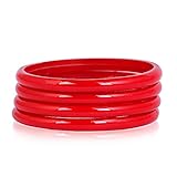JD'Z COLLECTION Indian Jewelry Glass Bangles for Women Bollywood Plain Glass Bangles Set of 4p...