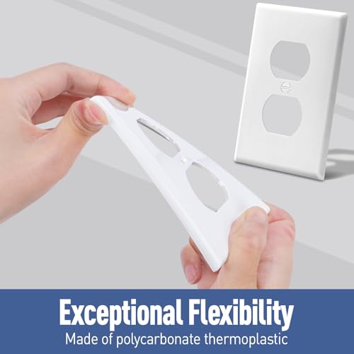 15 Pack Outlet Covers Bulk, Light Switch Cover Plate Standard Size 1-Gang 4.50\" x 2.75\", Duplex Wall Plates, Outlet Covers Wall Plate, Polycarbonate Thermoplastic, White