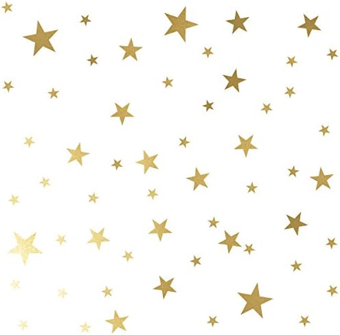 Mozamy Creative Star Wall Decals (189 Count) Gold Star Decals Nursery Decals Removable Peel and Stick Wall Decals, Vintage Gold
