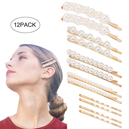Pearl Bobby Pins, 12Pcs Pearl Hair Clip, Small Bobby Pins Bulk for Girls Women Hair Accessories