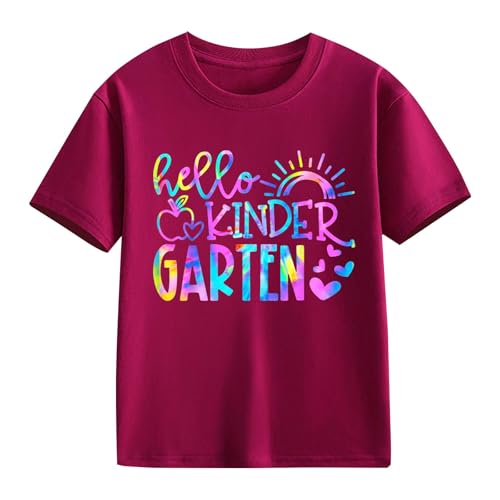 Colorful Kinder Garden Pattern Shirt Retro Back to School Tops for Kids Boys Girls First Day of School T-Shirt2