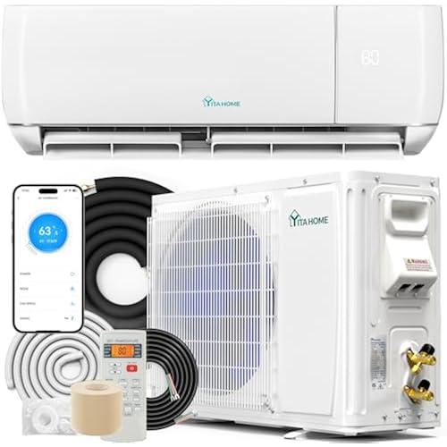 YITAHOME 12000 BTU Mini Split AC/Heating System, Ductless Mini Split Air Conditioner Heat Pump,115V 20 SEER2 Energy Efficient Inverter AC Unit,Wifi Enabled Compatible with Alexa for Apartment, Garage