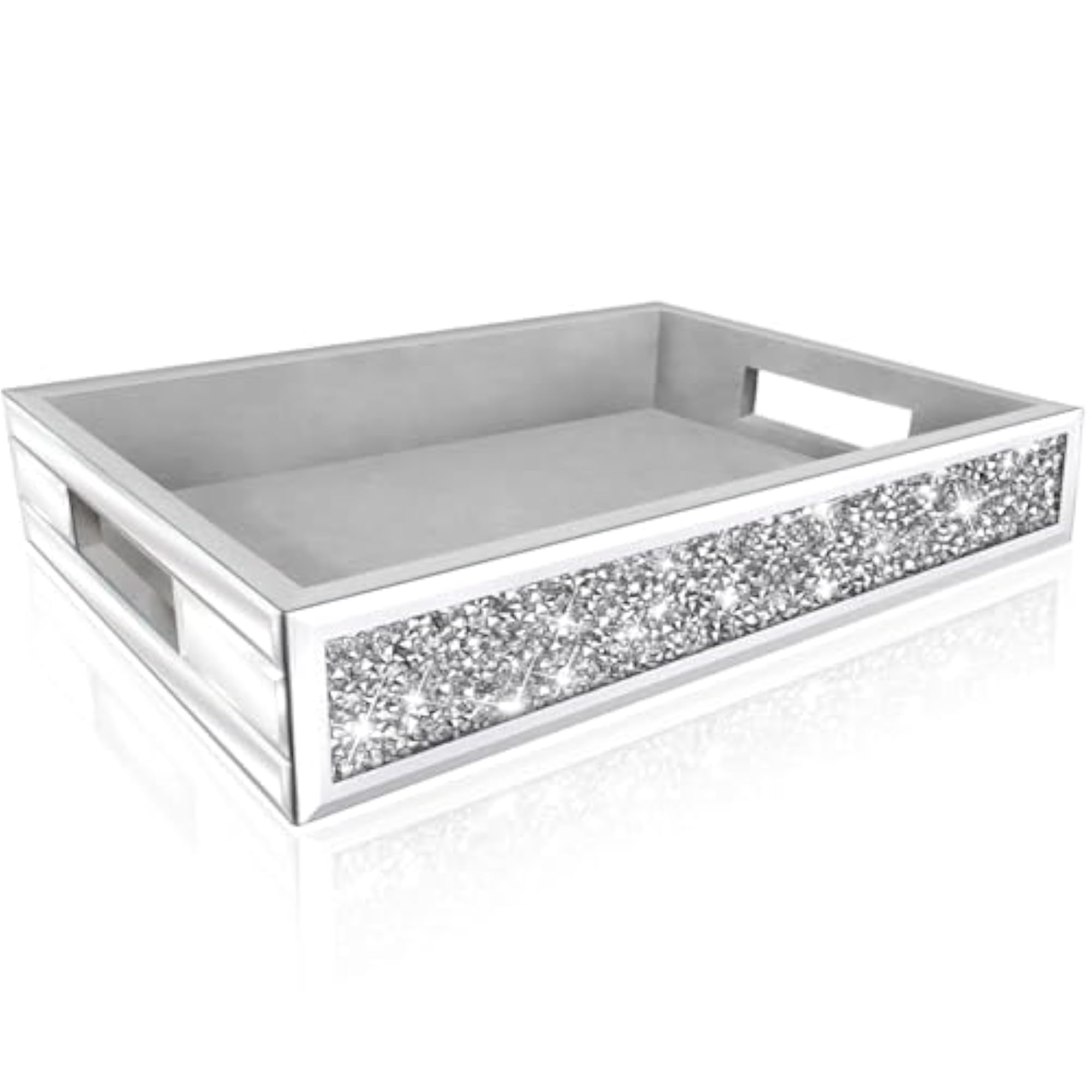 Luxury Crystal Diamond Mirrored Serving Tray
