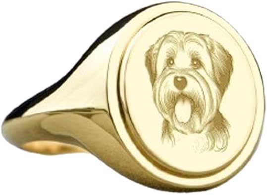 dandie dinmont terrier signet ring| scottish breed jewelry| custom dog engraved pet lover gift| 925 sterling silver Ring Size US 5-12.5 gold plated |WW_PDR_00544