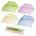 [Upgrade Metal Frame and Tight Mesh Material]Ilyever 4 Pack Food Cover Tent with Extra Bottom Band,Large Collapsible Pop-Up 17" Mesh Cover Protect Your Food and Fruit From Flies and Bugs at Picnics