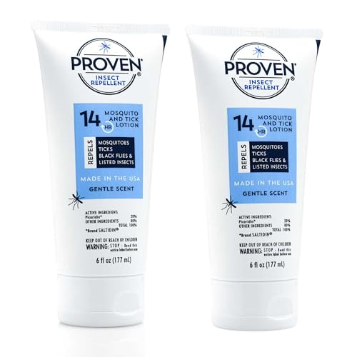 Image of Proven Insect Repellent Lotion for Mosquitoes, Ticks & Black Flies - (2 Pack) 6 fl oz - DEET Alternative Mosquito Repellent - Up to 14-Hour Protection - Great for Camping or Hiking - Gentle Scent