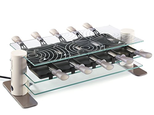Lagrange 009904 Transparence Raclette pour 10 Personnes Verre/Crème 53,5 x 22 x 15 cm