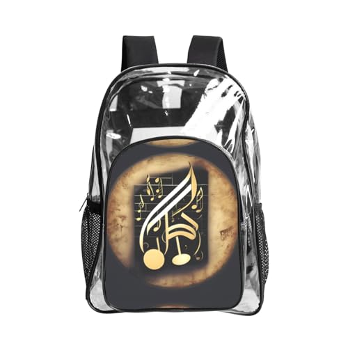 Mochila de seguridad transparente impermeable con bolsillo de malla transpirable Music 1