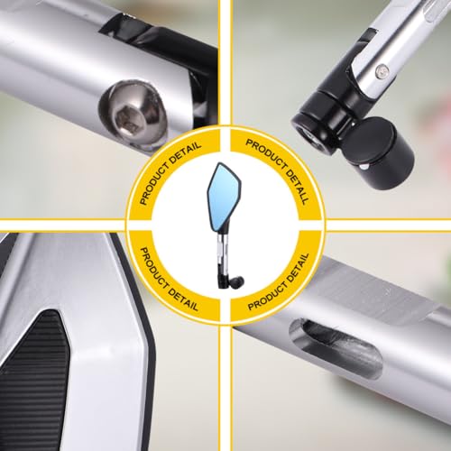 Espejos para moto ligeros de aluminio plata que reducen vibración 6