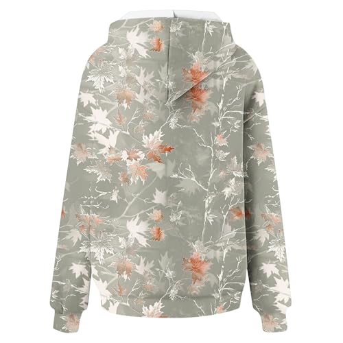 Camo Hoodie for Women Men Long Sleeve Maple Leaf Print Fleece Hoodies Oversized Hooded Sweatshirt Pullover with Pocket2