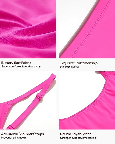 Image of INLYRIC Women's Inbarely Bralettes Cami Bras No Underwire Wireless Seamless Unlined Comfort Sports Bra
