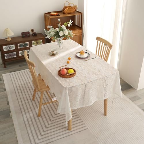Nappe 140 x 200 rectangle polyester dentelle brodée - 2