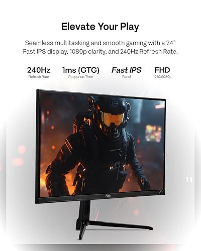 Image of Pixio Two PX249 Wave 24 inch 240Hz Refresh Rate FHD 1080p Resolution IPS Panel 4ms GTG Response Time Gaming Monitor and PS1D Wave Black Dual Monitor Arm