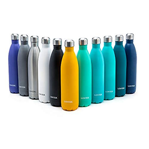 LONTEK Vacuum Insulated Stainless Steel Water Bottle 750ml-BPA Free Water Bottle Leak Proof - for Running, Fitness, Yoga, Outdoors and Camping