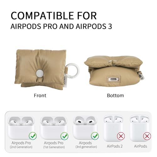 HPOD Compatible with AirPods Pro Case Cover,Fashionable and Trendy Down Jacket Headphone Bag with Portable Rope Compatible for Airpods Pro and Airpods 3 Case Cover (Brown) - Image 3