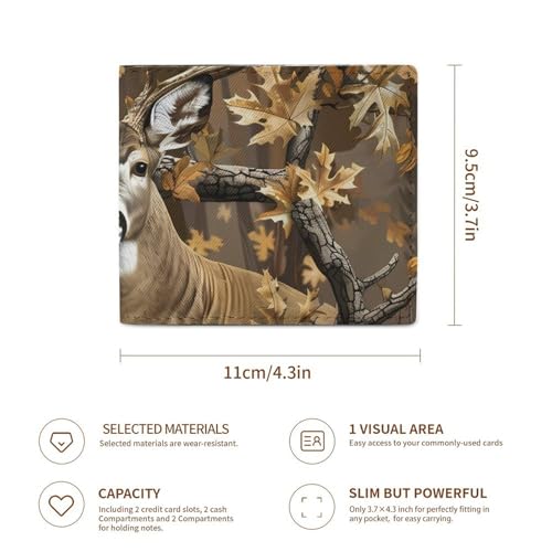 Cool Deer Camouflage Hunting Mens Bifold Wallet RFID Blocking Slim Credit Card Holder with with ID Window Nice Gifts for Men3