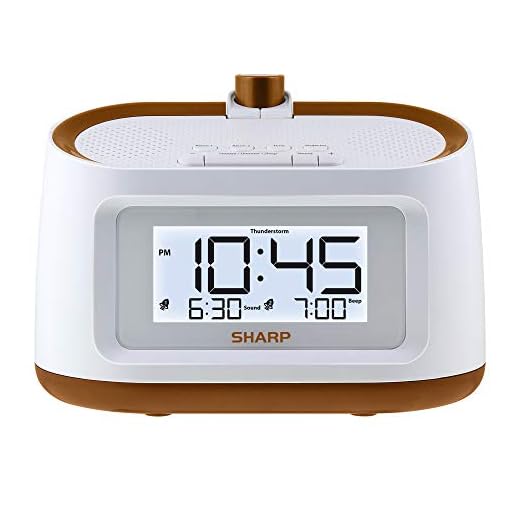 Sharp Projection Alarm Clock with Soothing Nature Sleep Sounds – Easy to Read Projection on Wall or Ceiling – 8 Sleep Sounds to Help Fall Asleep Faster