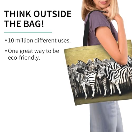 Women'S Large Capacity Zebra Racetrack Shoulder Shopping Bag,Tote Storage Bag,Simple And Fashionable Shoulder Bag For Travelling,Beach,Gym,Working.3