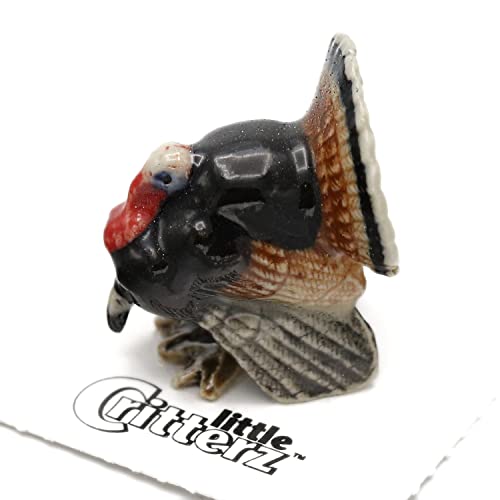 Little Critterz Turkey Decorative Porcelain Display Object Gobbler Handcrafted Hand-Painted Adult Home Dcor Accent