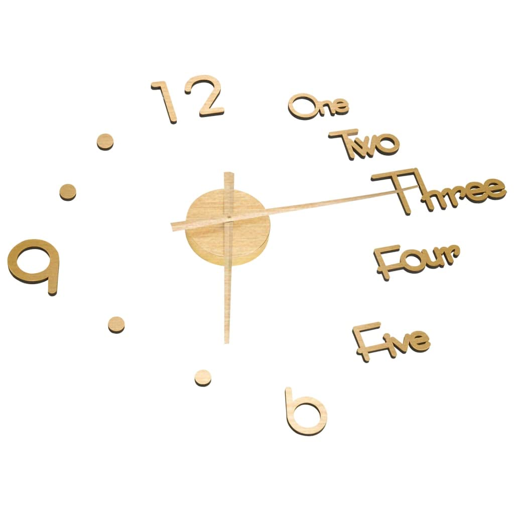 Reloj de pared 3D, diseño moderno, dorado, 100 cm XXL, silencioso analógico, silencioso para salón, cocina, oficina, montaje DIY, material EVA, gran reloj de salón, elemento decorativo de