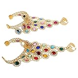 Un style exotique et séduisant : ces bijoux de danse orientale ajoutent une touche de charme exotique, les rendant parfaits pour diverses performances culturelles et de danse orientale. bracelets avec anneaux intégrés, bijoux de poignet pour femmes