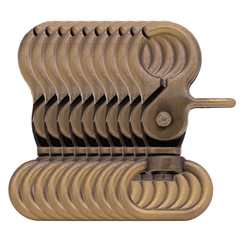 BIKICOCO Swivel Trigger Snap Hook Lobster Claw Clasp Spring Loaded Clip, 3/4'' Oval-Ring Ended, Antique Brass - Pack of 10