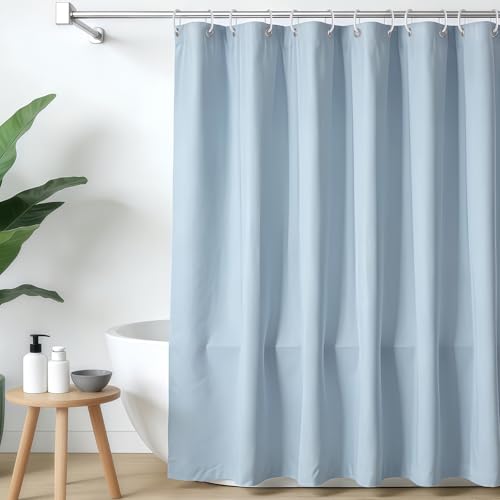 Image of FAIRYGATE Blue Shower Curtain for Bathroom Anti Mould Mildew Resistant Size 180x180 cm (71 x 71 Inch) Water Repellant Fabric 100% Polyster B9323