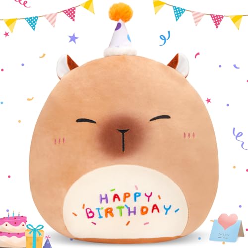 CozyWorld 14'' Birthday Capybara Plush Pillow Stuffed Animal Kawaii by CozyWorld - Used condition - US$17.77