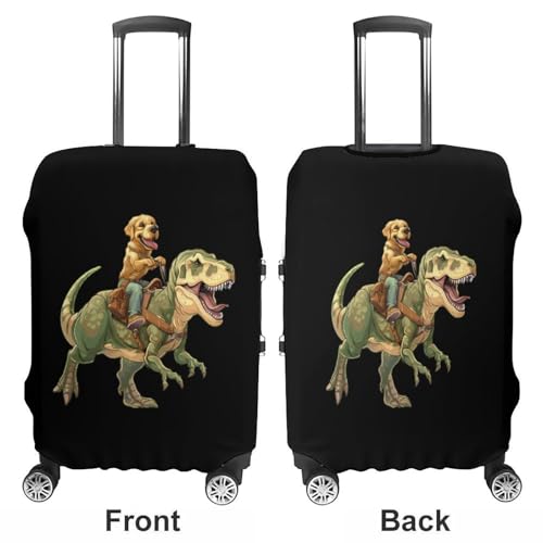 Golden Retriever Riding Dinosaur Luggage Cover Suitcase Cover Protector Anti-scratch Travel Suitcase Wrap for Unisex S3