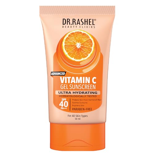 DR.RASHEL Vitamin C Spf 40 Pa +++ Gel For Normal Skin Type Sunscreen Ultra Hydrating That Protects From Uv Rays & Brighten The Skin Paraben Free (50 Ml)