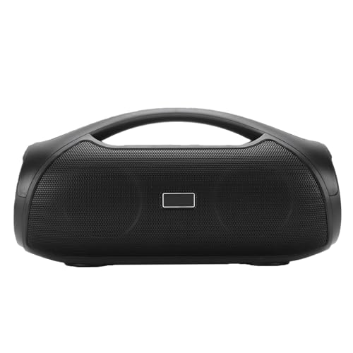 ciciglow Altavoz Bluetooth para Exteriores, Altavoces Potentes IPX5 a Prueba de Agua de 80 W, Altavoces Subwoofer Inalámbricos Portátiles con Luces RGB para Fiestas en la Playa y (Micrófono Doble)