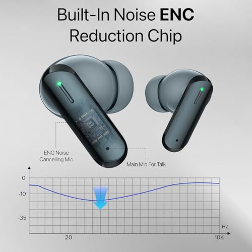 Image of Vaku Luxos BOOMX Wireless Earbuds Bluetooth 5.4 TWS Headphones 60H Playback Bass Stereo 13mm Drivers Gaming Low Latency HD Calls Touch Control Fast Charging IPX Waterproof- Green