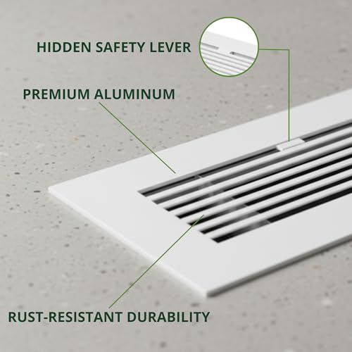Grille d'aération alu 4x10 réglable pour stopper les bruits de sifflement