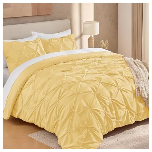 Andency Yellow Pinch Pleat Comforter