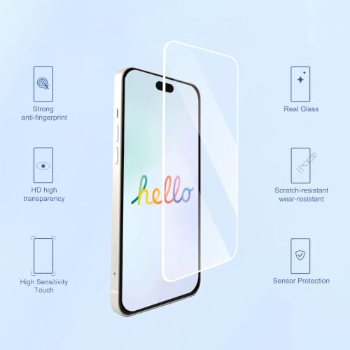 Image of Ailun 3 Pack Screen Protector for iPhone 17 Pro [6.3 inch] + 3 Pack Camera Lens Protector with Installation Frame,Sensor Protection,Dynamic Island Compatible,Case Friendly Tempered Glass Film